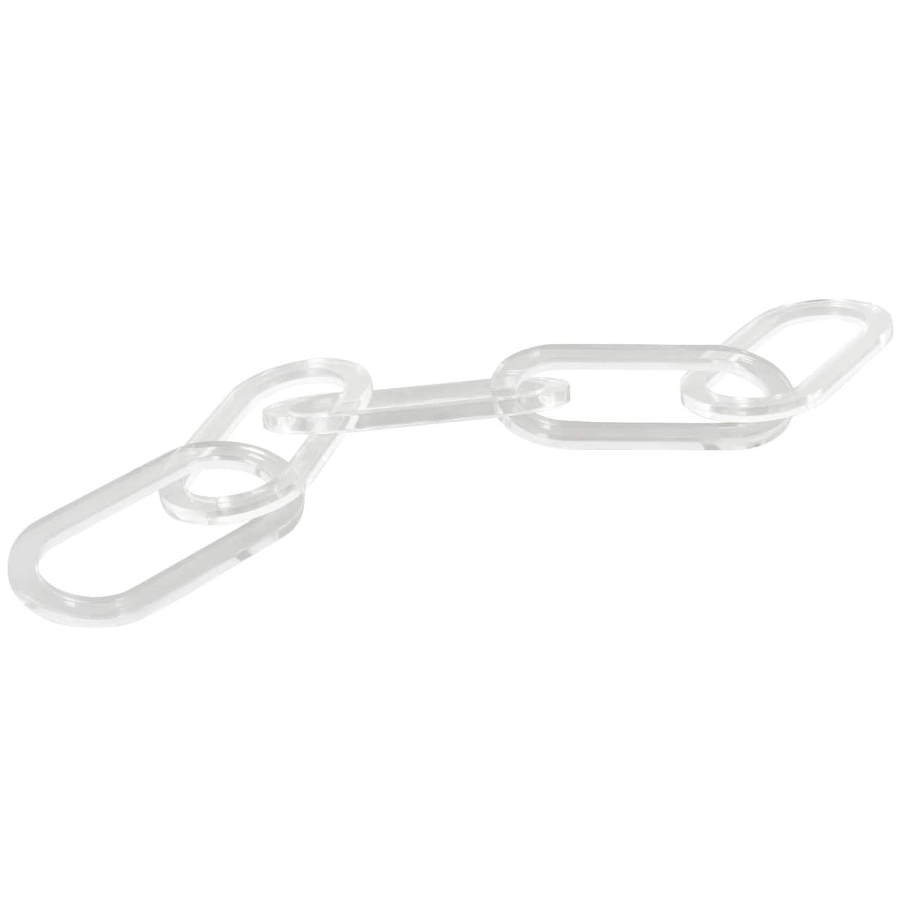 27" Clear Acrylic Plastic Chain Oval Link Sculpture